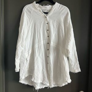 Arula White Button-Up Tunic